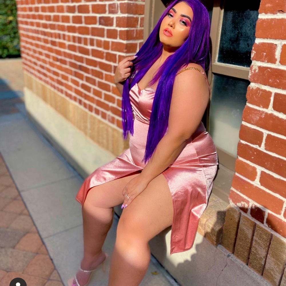 Pink satin dress